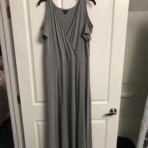 Off the shoulders ankle length gray dress